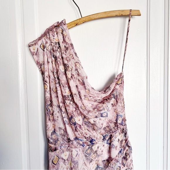 IRO • Freesia Dress silk chiffon one shoulder draped mini Lilas purple pink - Picture 13 of 14